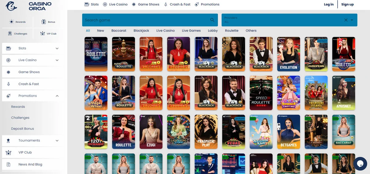Casino Orca Live Games