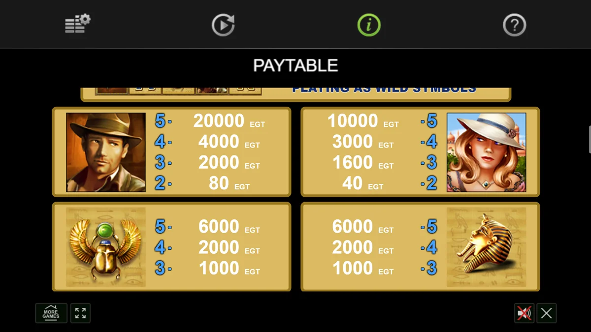 Great Adventure Paytable