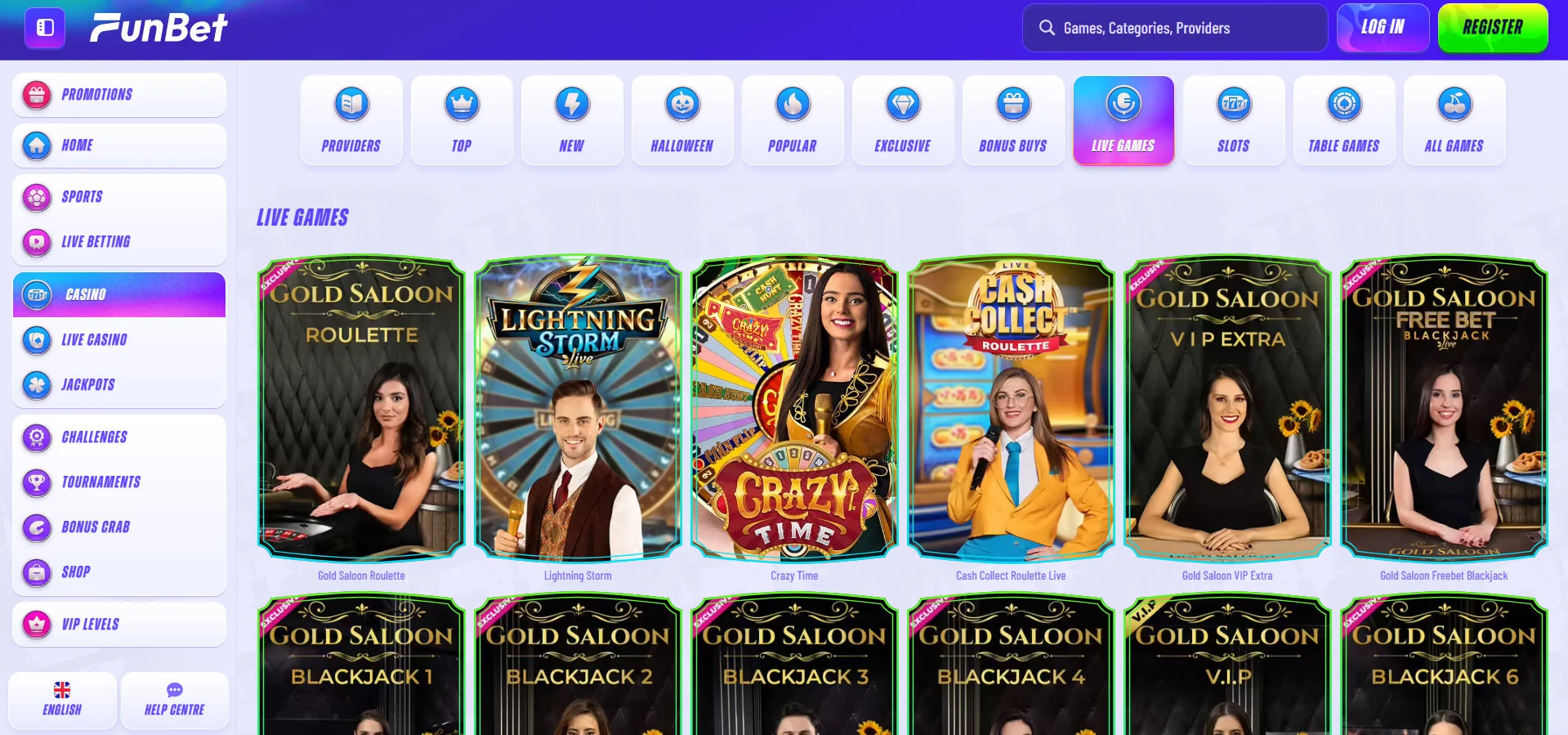 Funbet Casino Live Casino