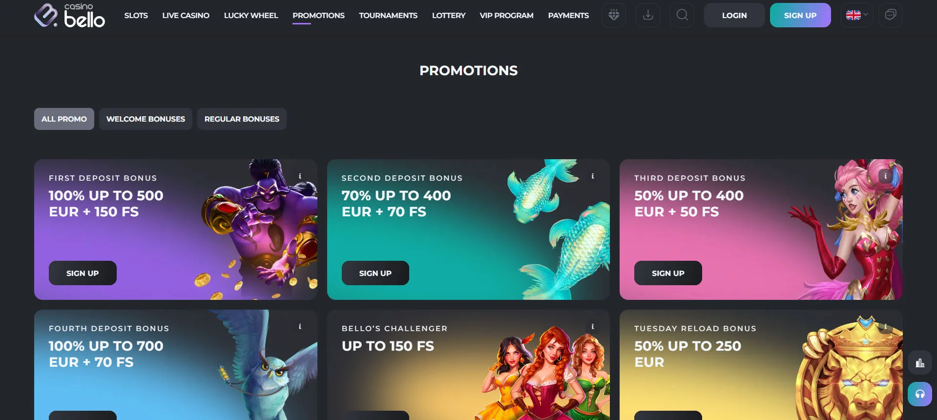 Casino Bello Promotions