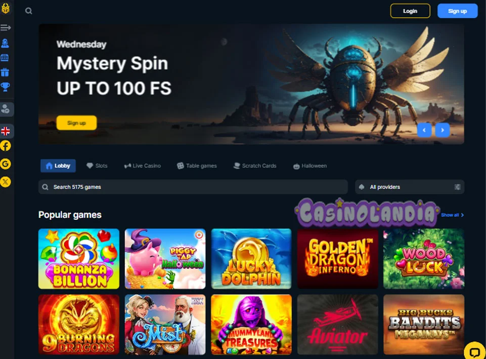 Book of Bet Casino Horizontal View