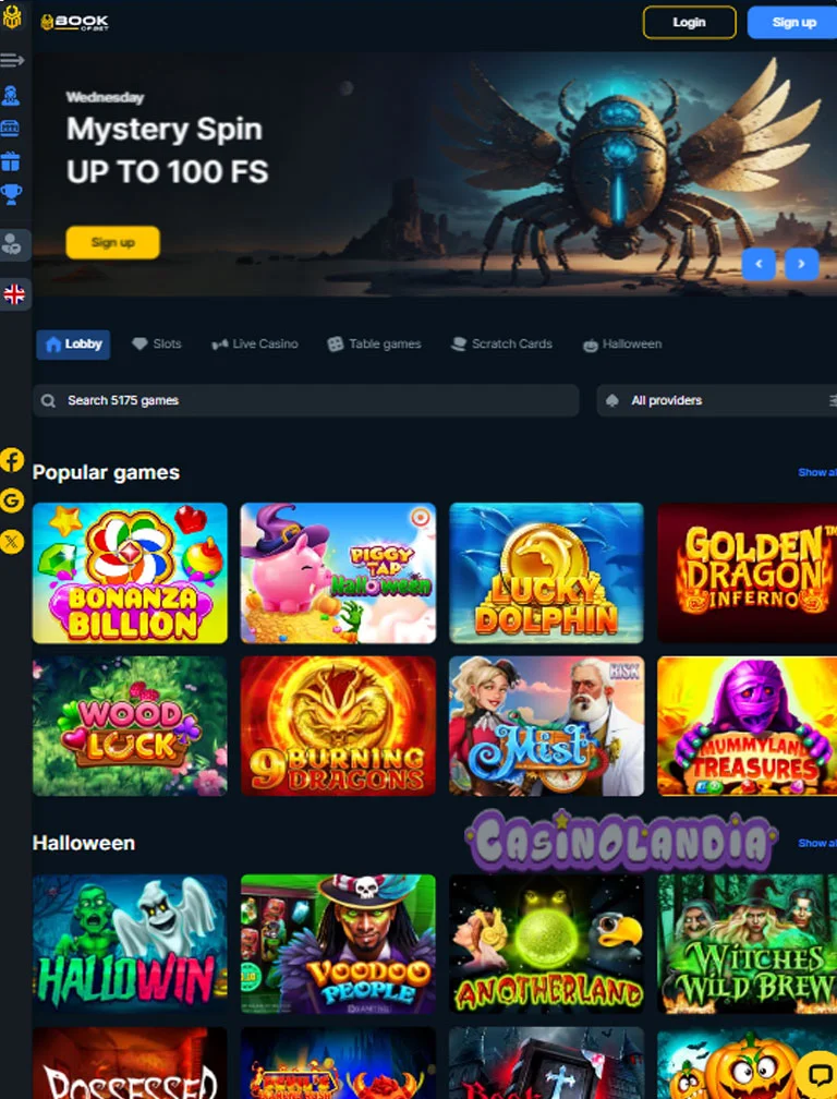 Book of Bet Casino Mobile View