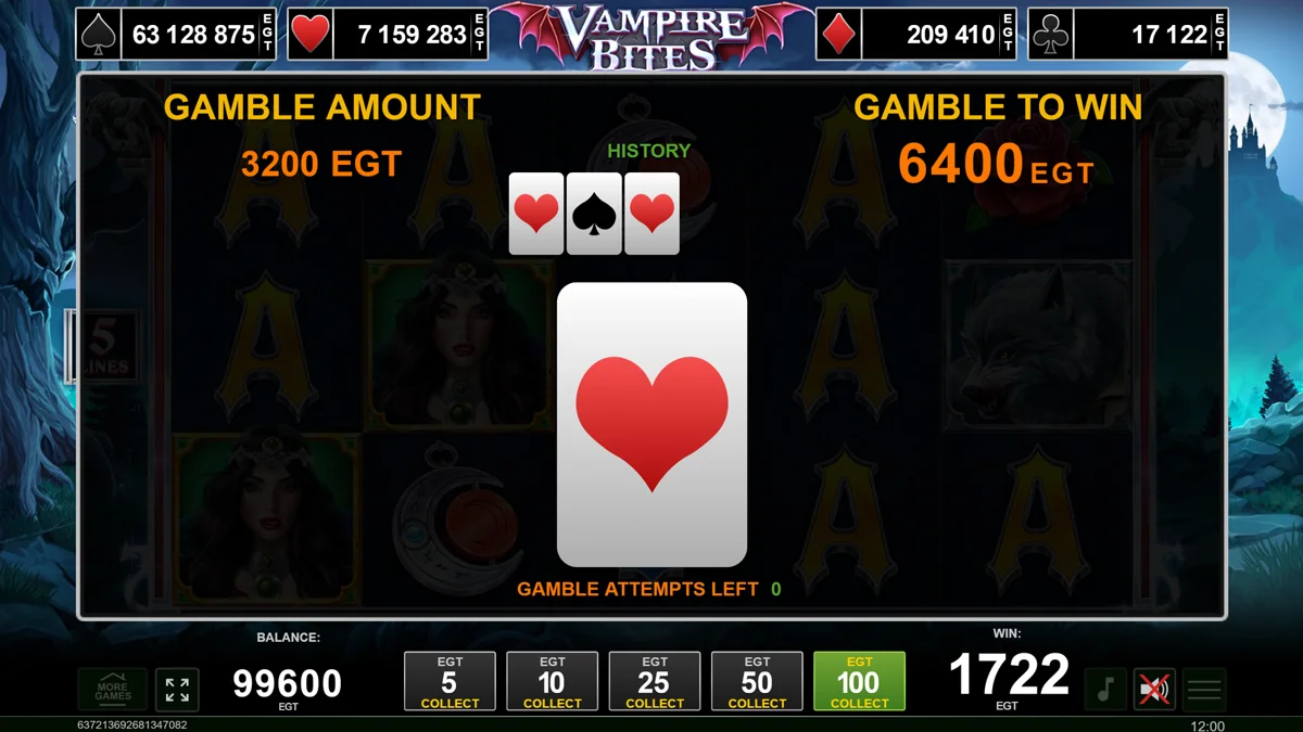 Vampire Bites Gamble Round