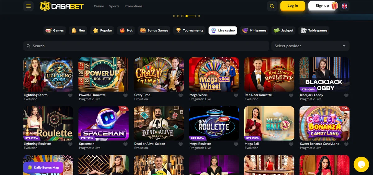 CasaBet Casino Live Casino