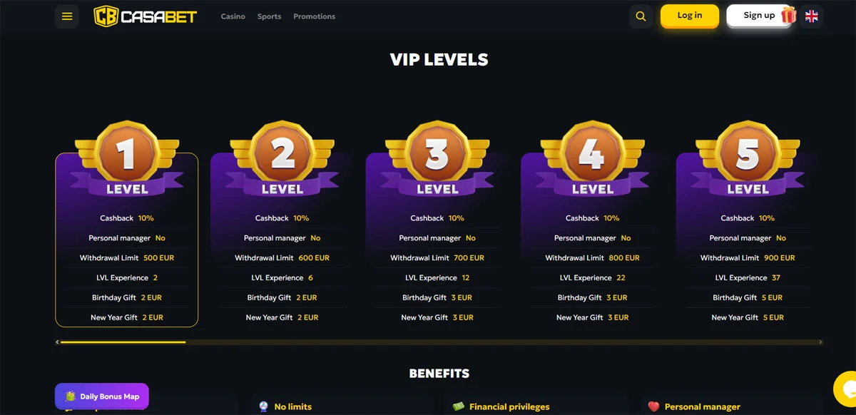 CasaBet Casino VIP Program