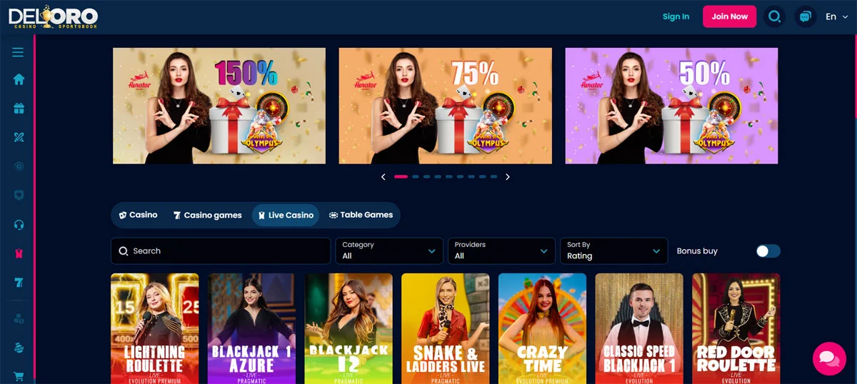 Deloro Casino Live Casino