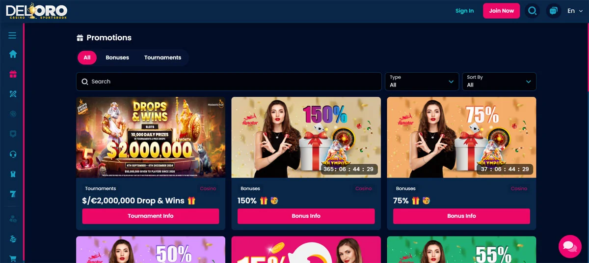 Deloro Casino Promotions