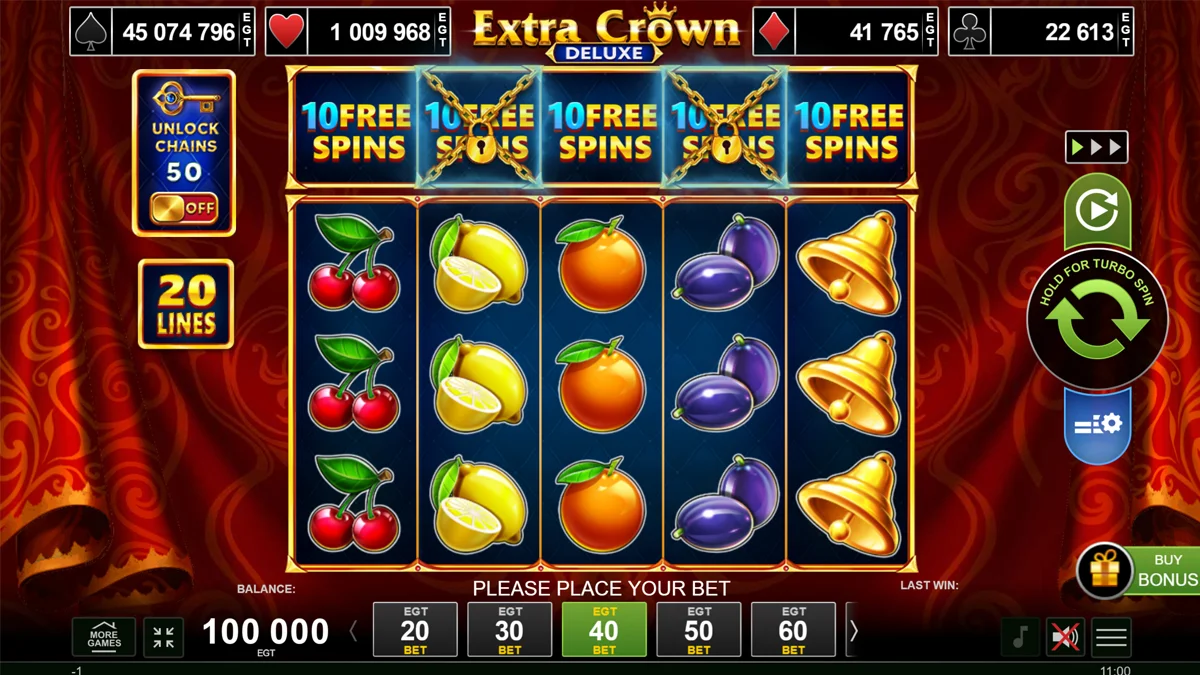 Extra Crown Deluxe Paytable Symbol Base Play