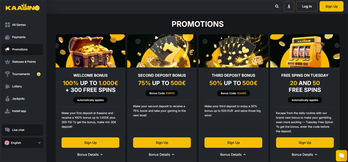 Kaasino Casino Promotions