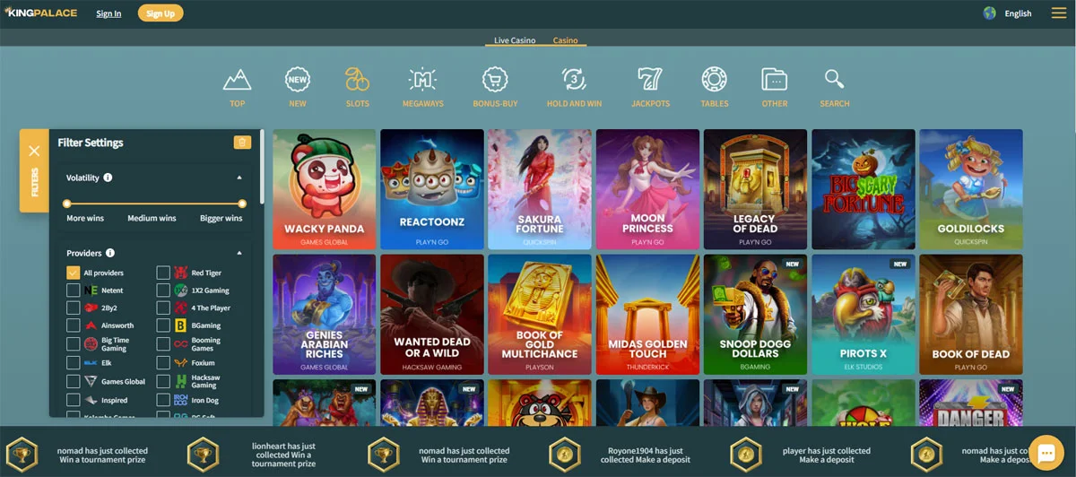 KingPalace Casino Slot Games