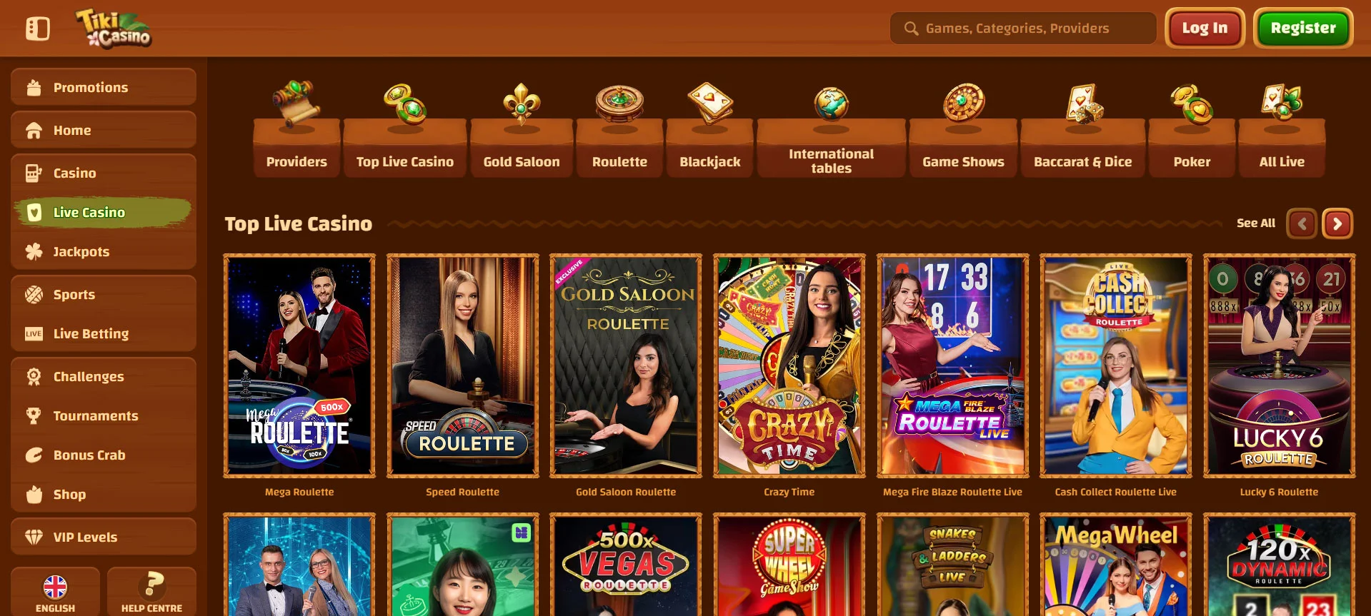 Tiki Casino Live Casino