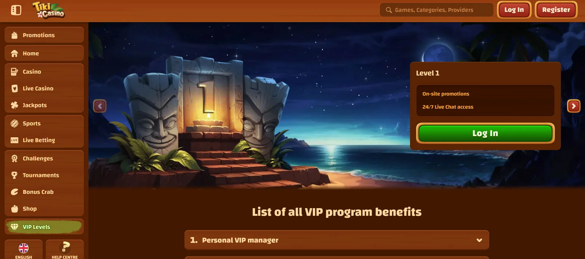 Tiki Casino Loyalty Program