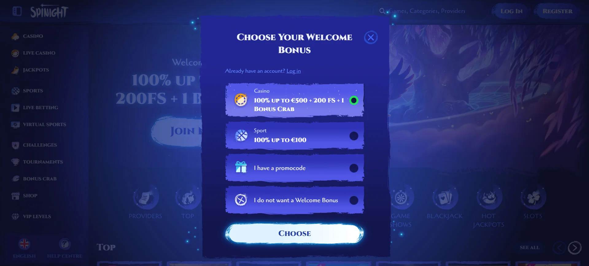 Spinight Casino Registration