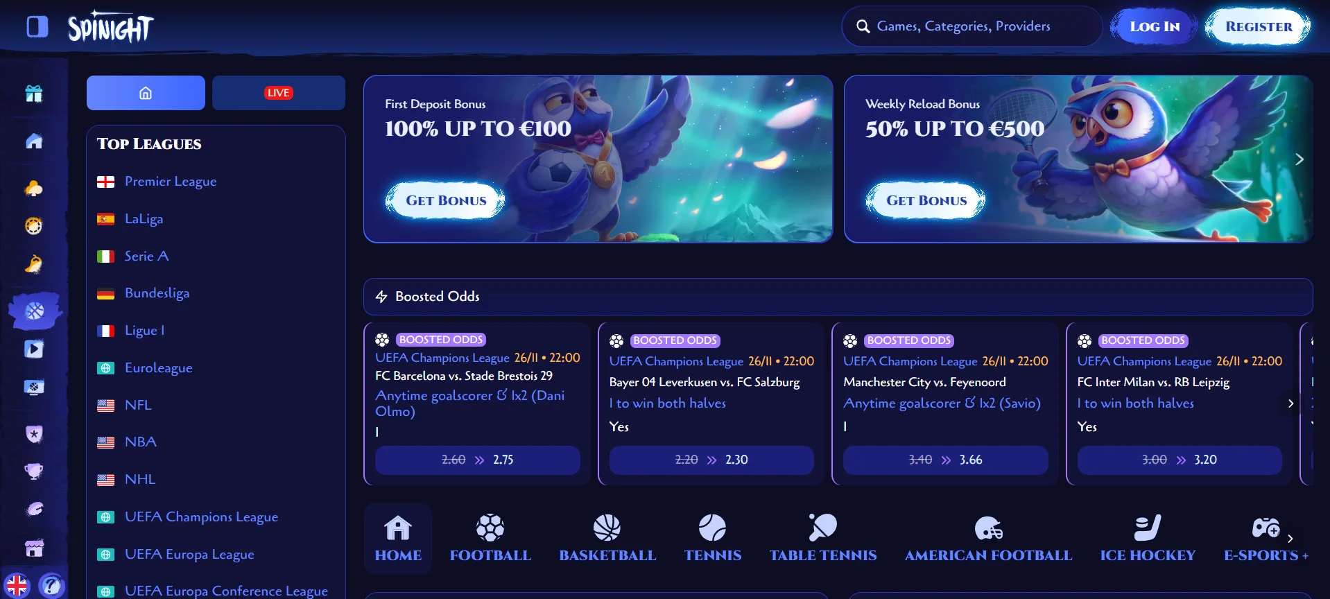 Spinight Casino Sportsbook