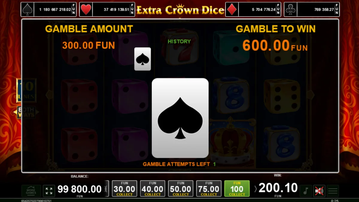 Extra Crown Dice Gamble Round