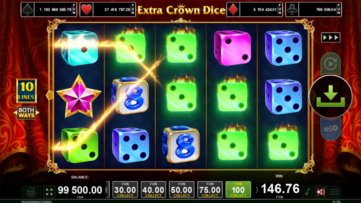 Extra Crown Dice Win