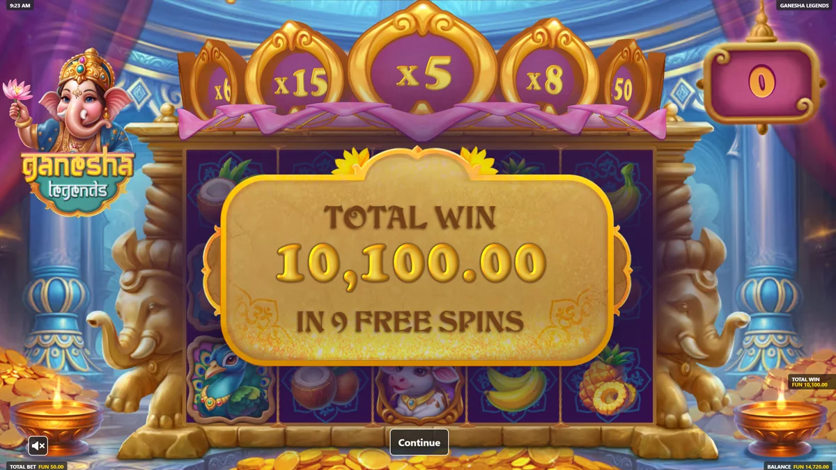Ganesha Legends Free Spins Win