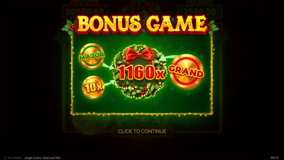 Jingle Coins Hold and Win Bonus