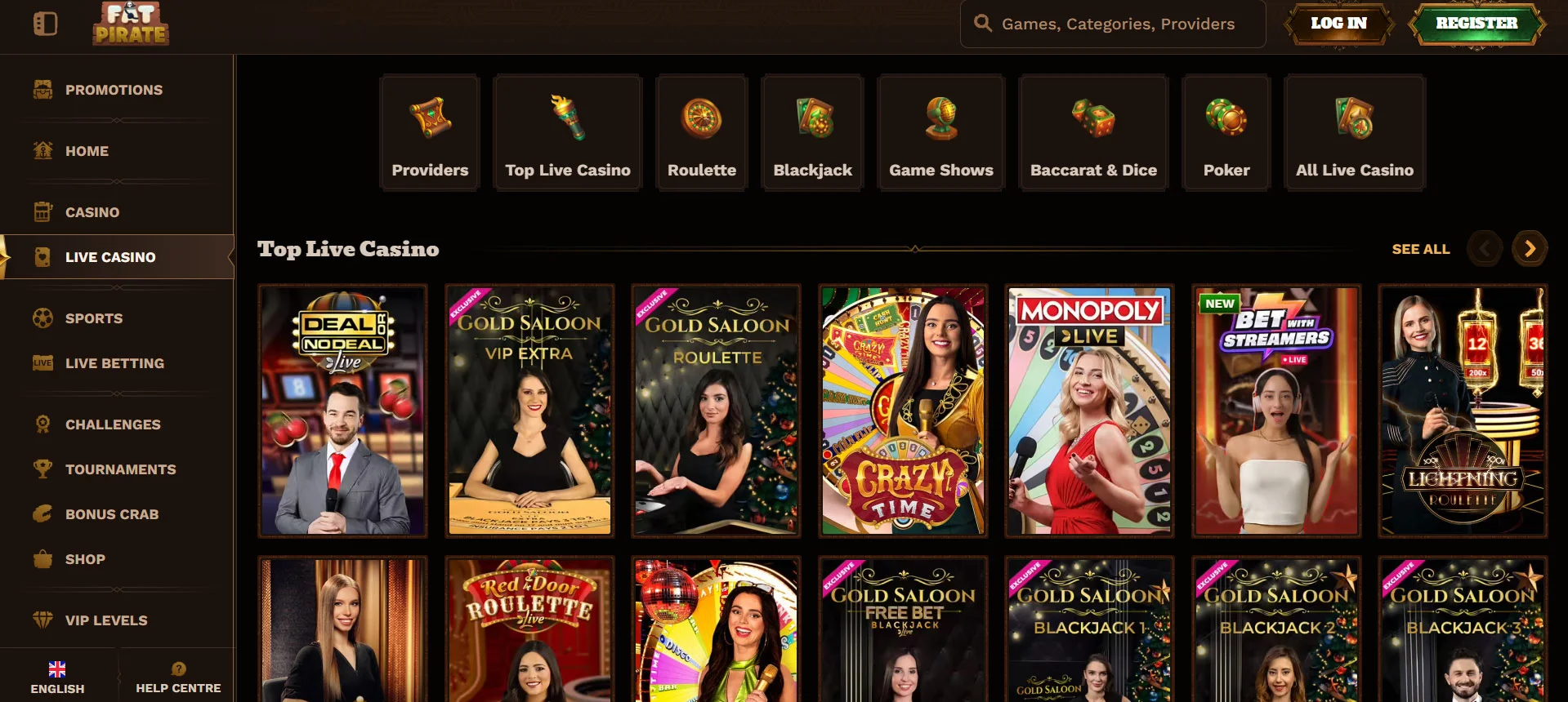 FatPirate Casino Live Casino