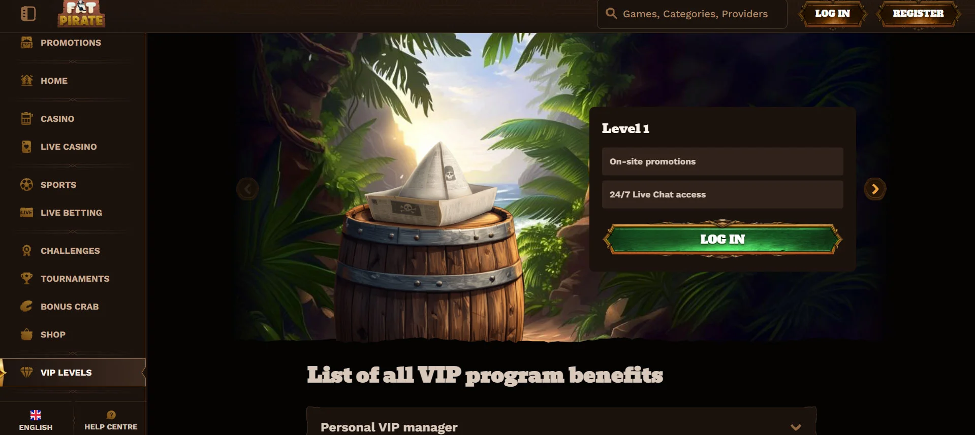 FatPirate Casino Loyalty Program