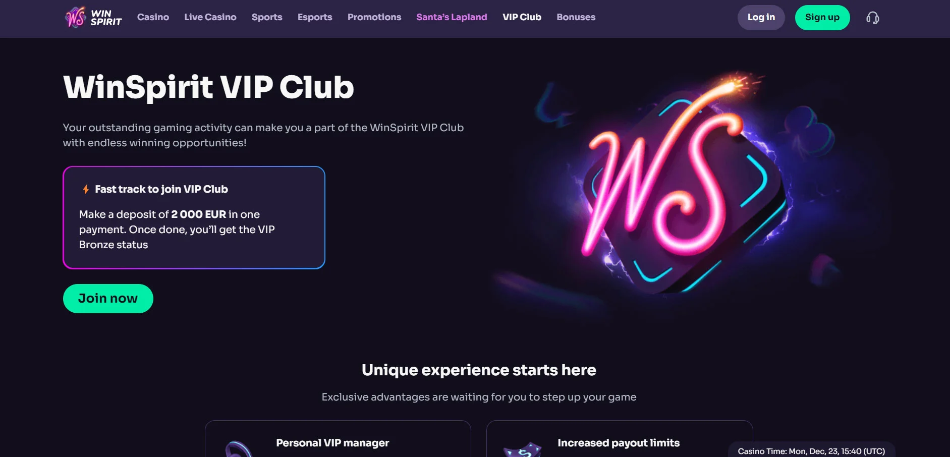 WinSpirit Casino Loyalty Program