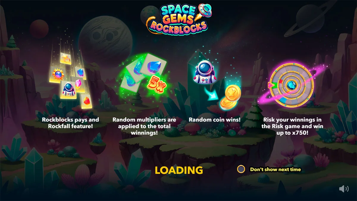 Space Gems. Rockblocks Homescreen
