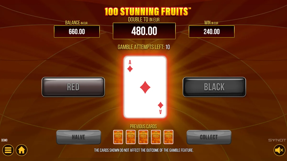 100 Stunning Fruits Gamble Round