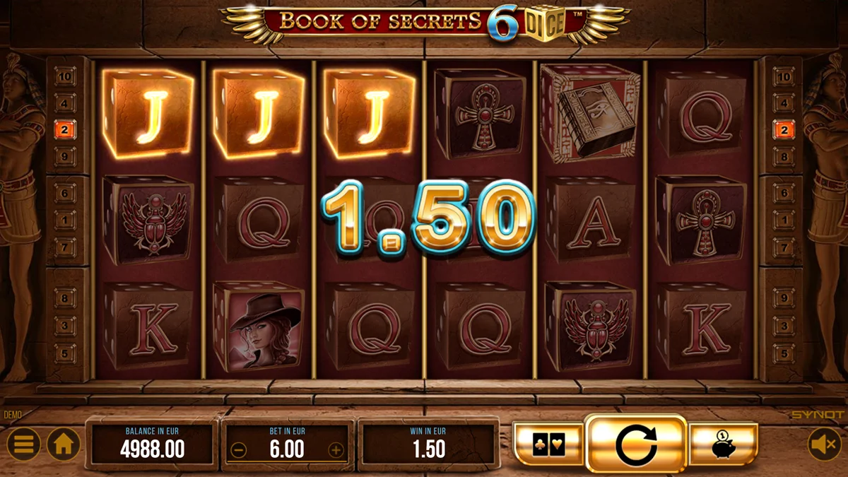 Book of Secrets 6 Dice Win