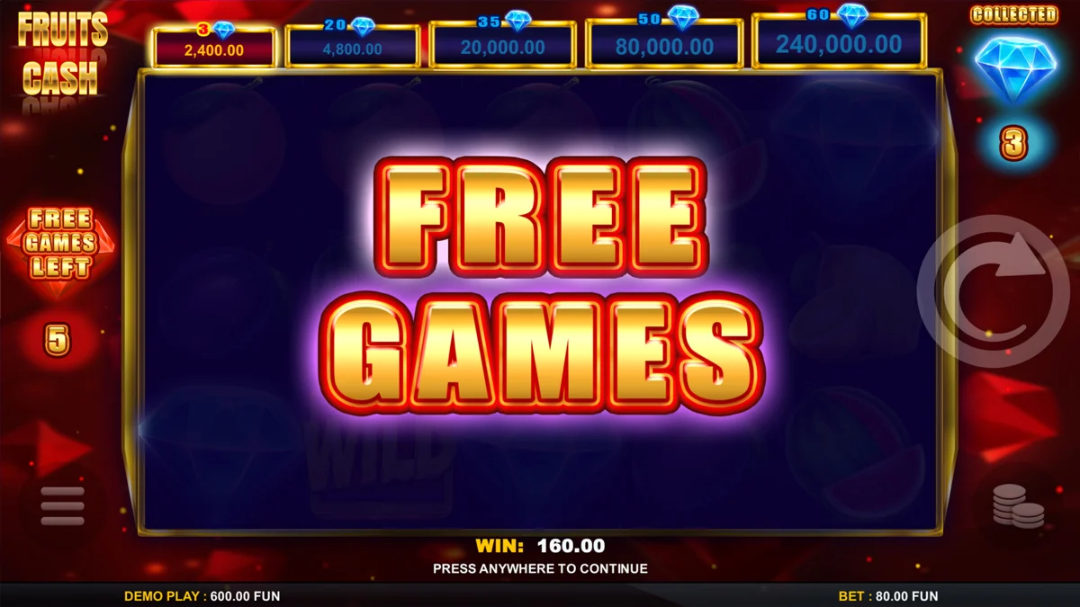 Fruits Cash Free Spins