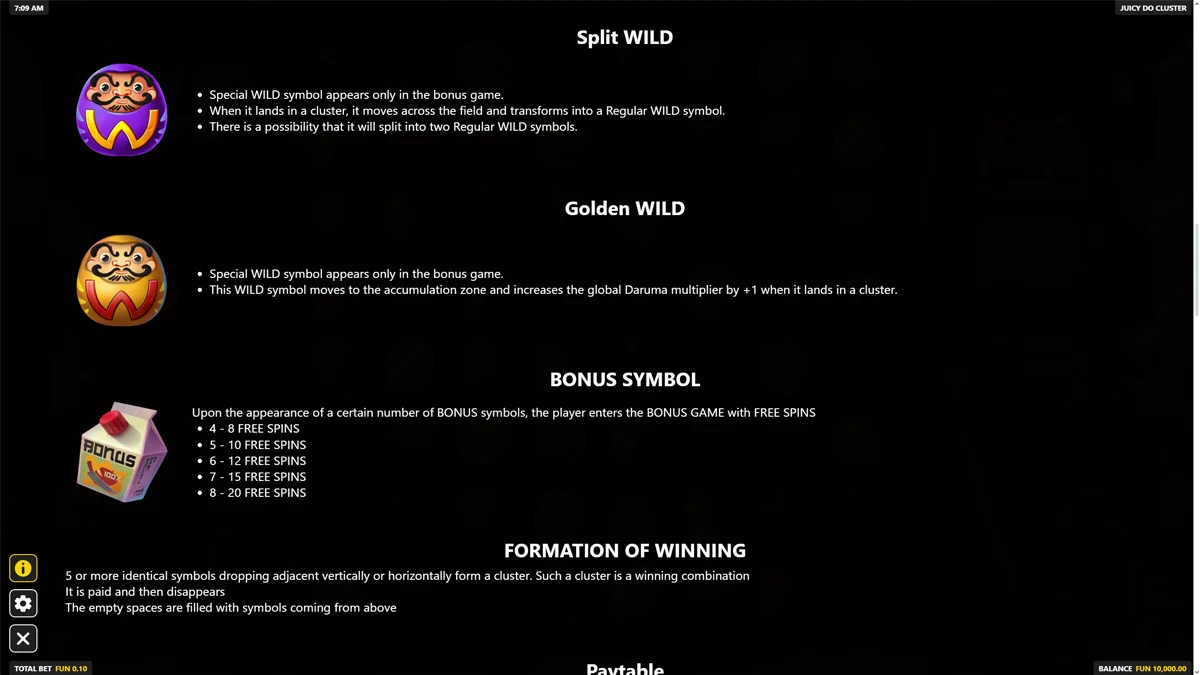 Juicy Do Cluster Special Symbols