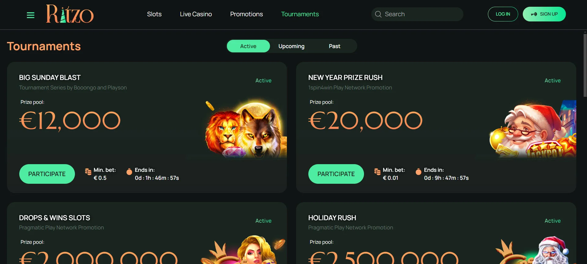 Ritzo Casino Tournaments