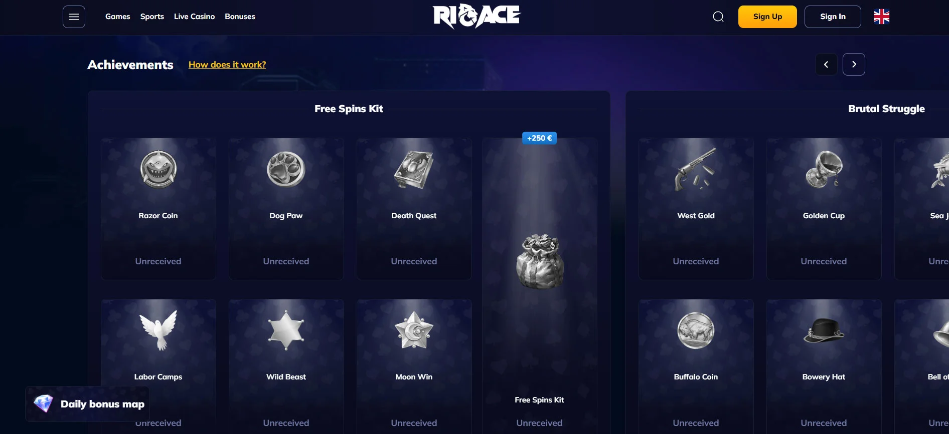 Rioace Casino Achievements