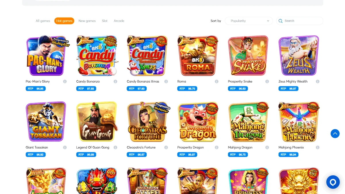 BK8 Casino Slots Page