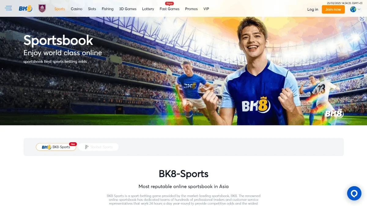 BK8 Casino Sports Page