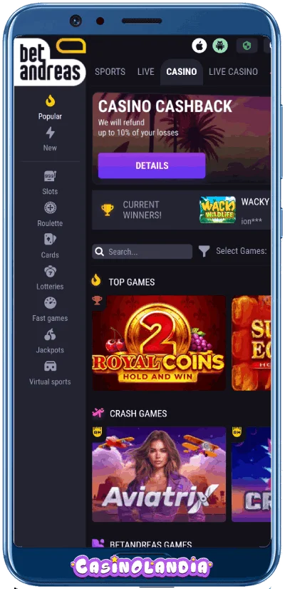 BetAndreas Mobile App Shot Template