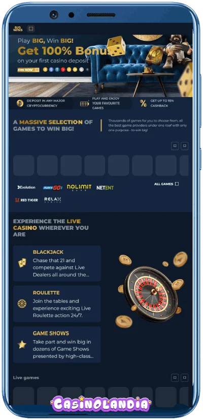 BigWins Mobile App Shot Template