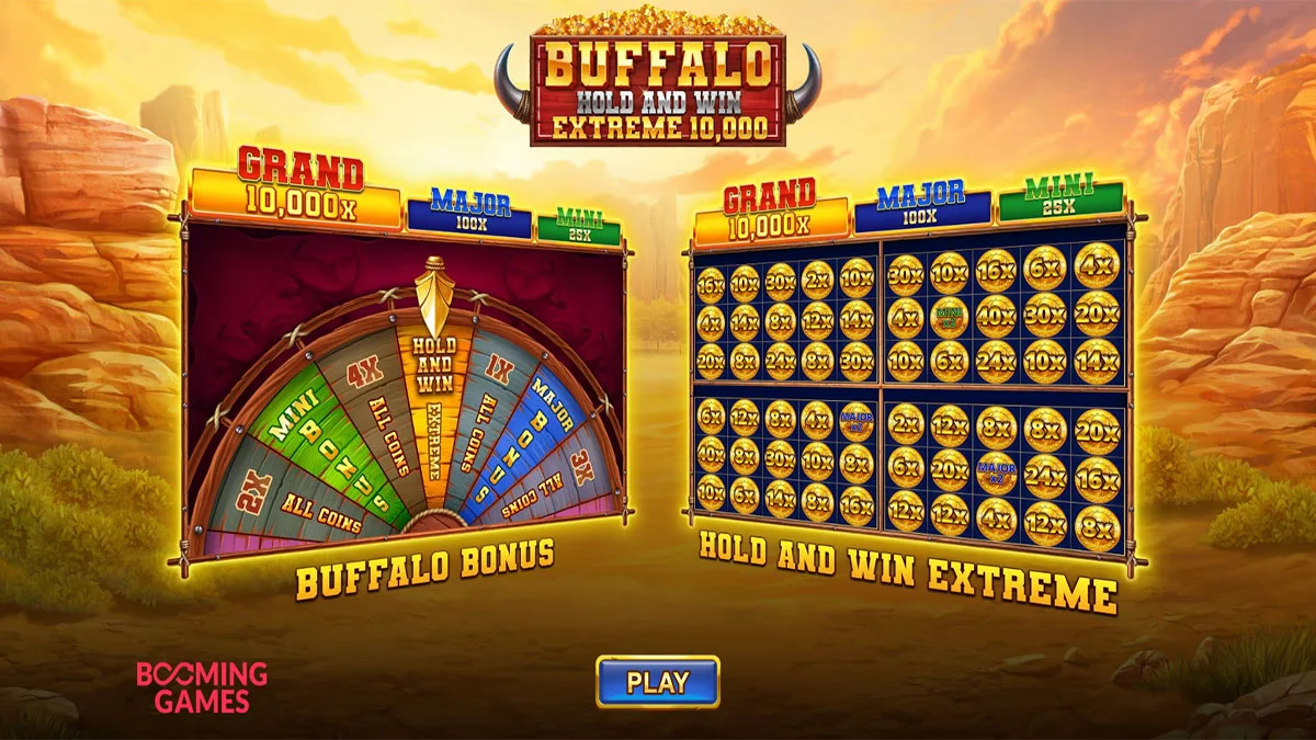 Buffalo Hold & Win Extreme 10,000 Homescreen