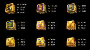 Crystal Skull Dice Paytable