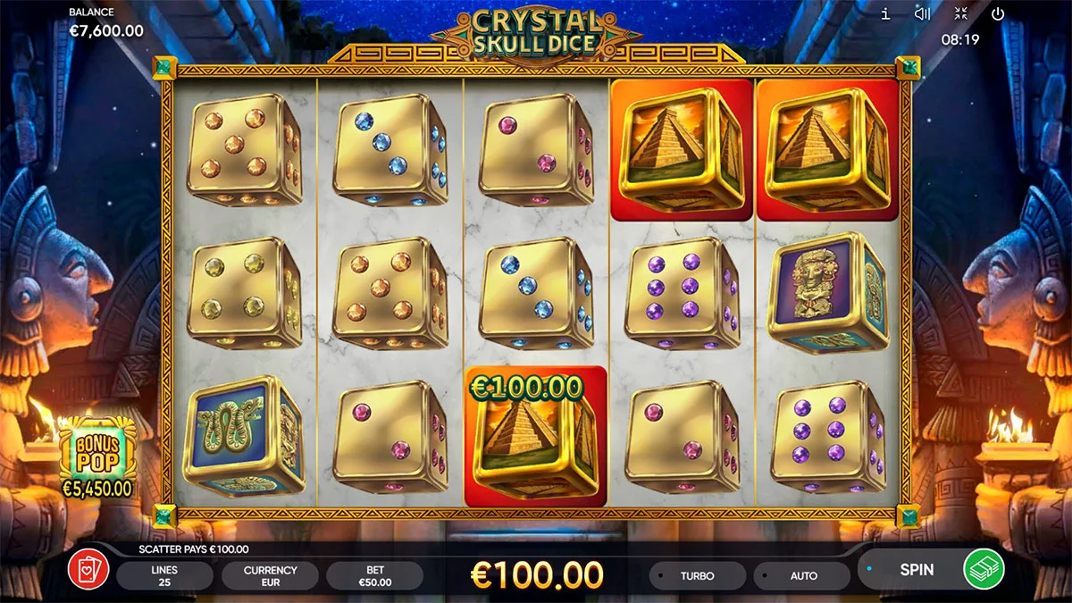 Crystal Skull Dice Win