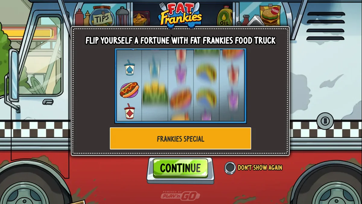 Fat Frankies Slot Home Screen