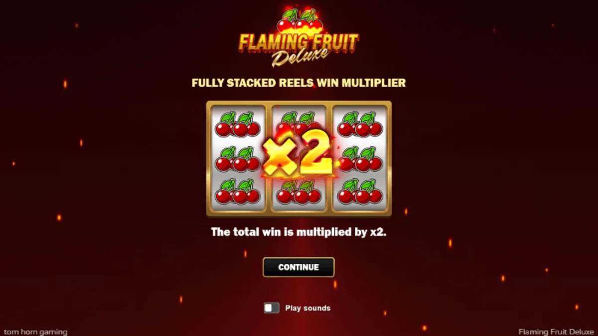 Flaming Fruit Deluxe Start Screen