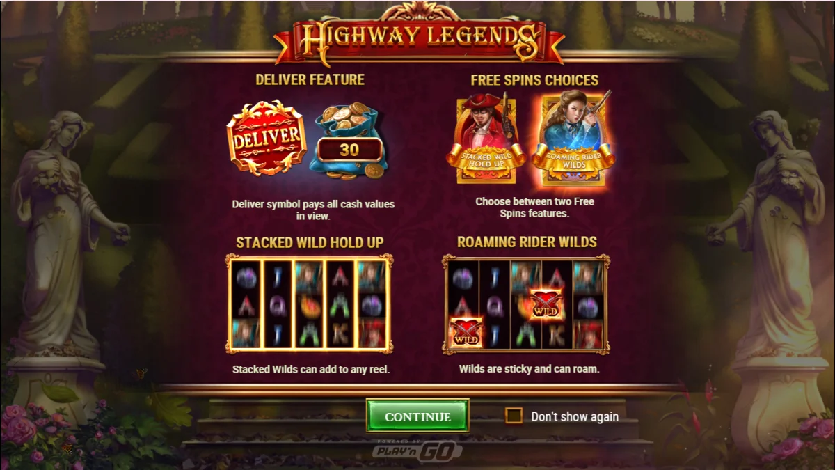 Highway Legends Slot Home Screen
