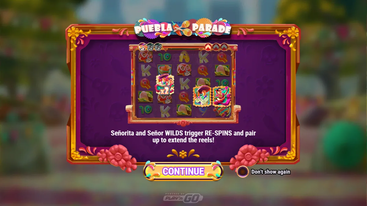 Puebla Parade Slot Home Screen