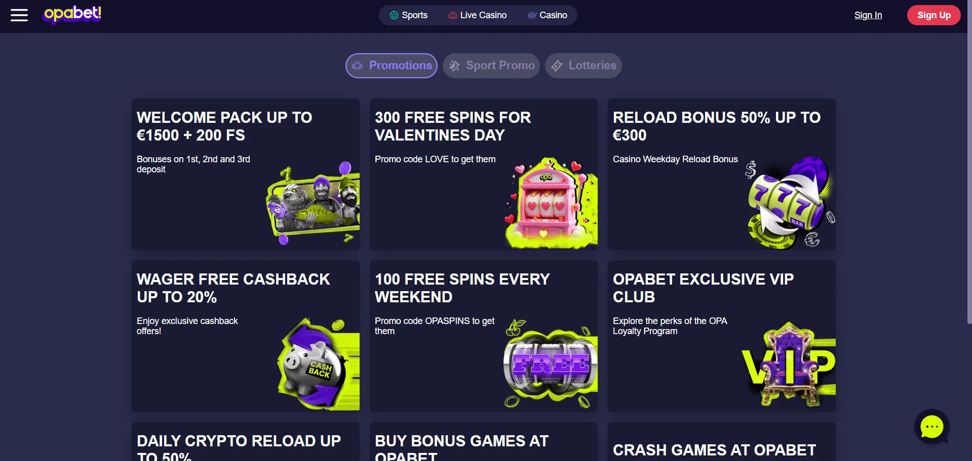 Opabet! Casino Promotions