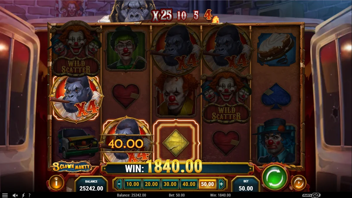 3 Clown Monty Slot Bonus