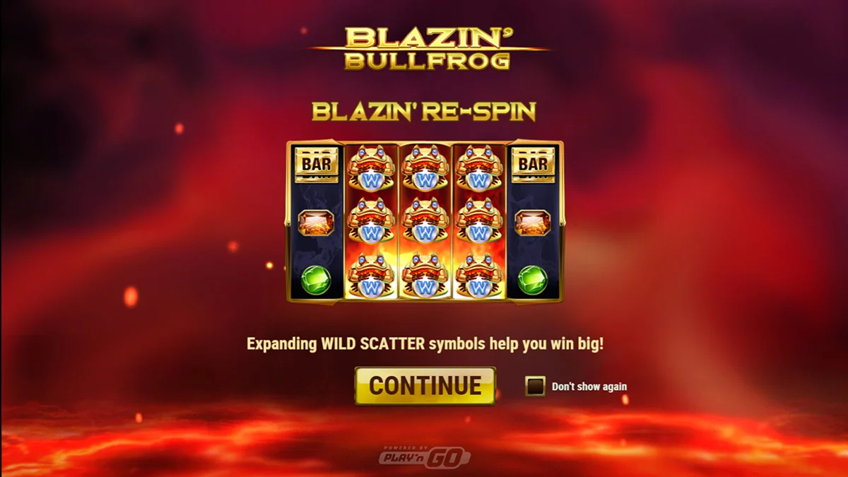 Blazin Bullfrog Slot Home Screen