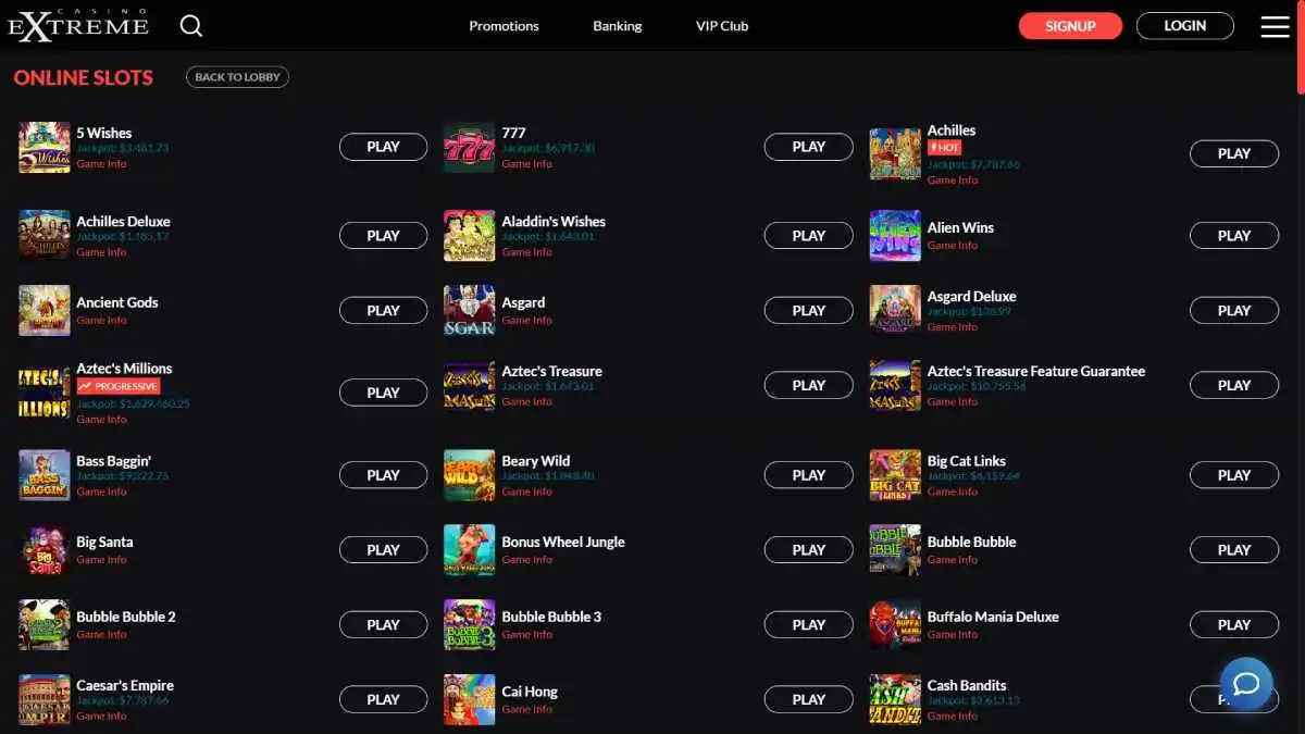 Extreme Casino All Slots