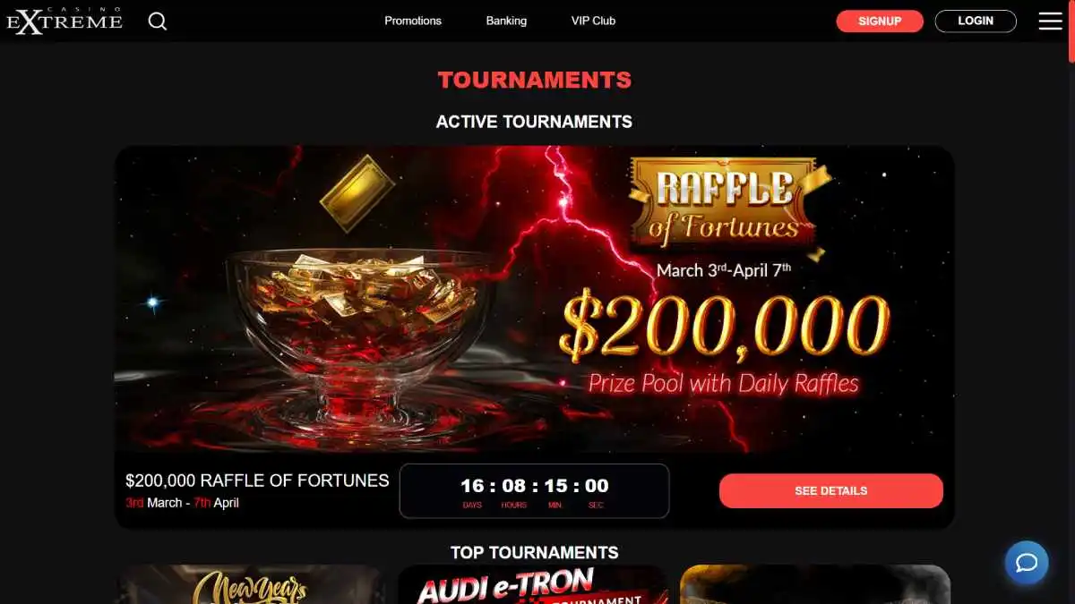 Extreme Casino Tournaments Page