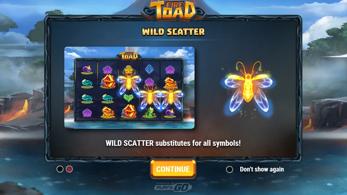 Fire Toad Slot Home Screen