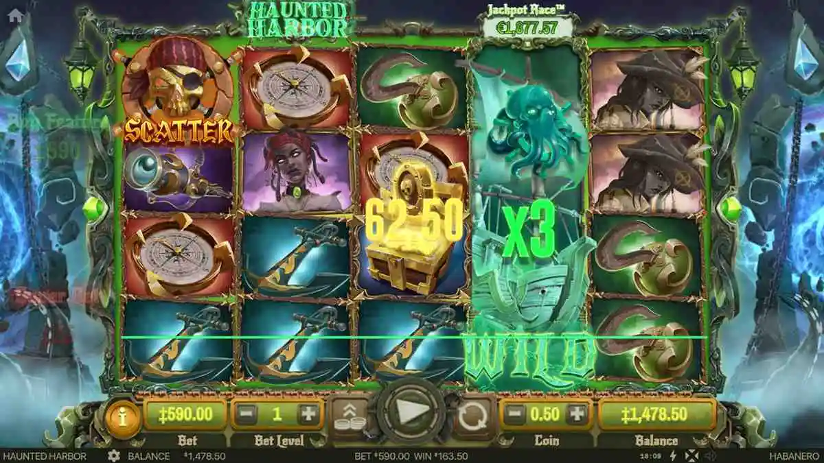 Haunted Harbor Free Spins Gameplay